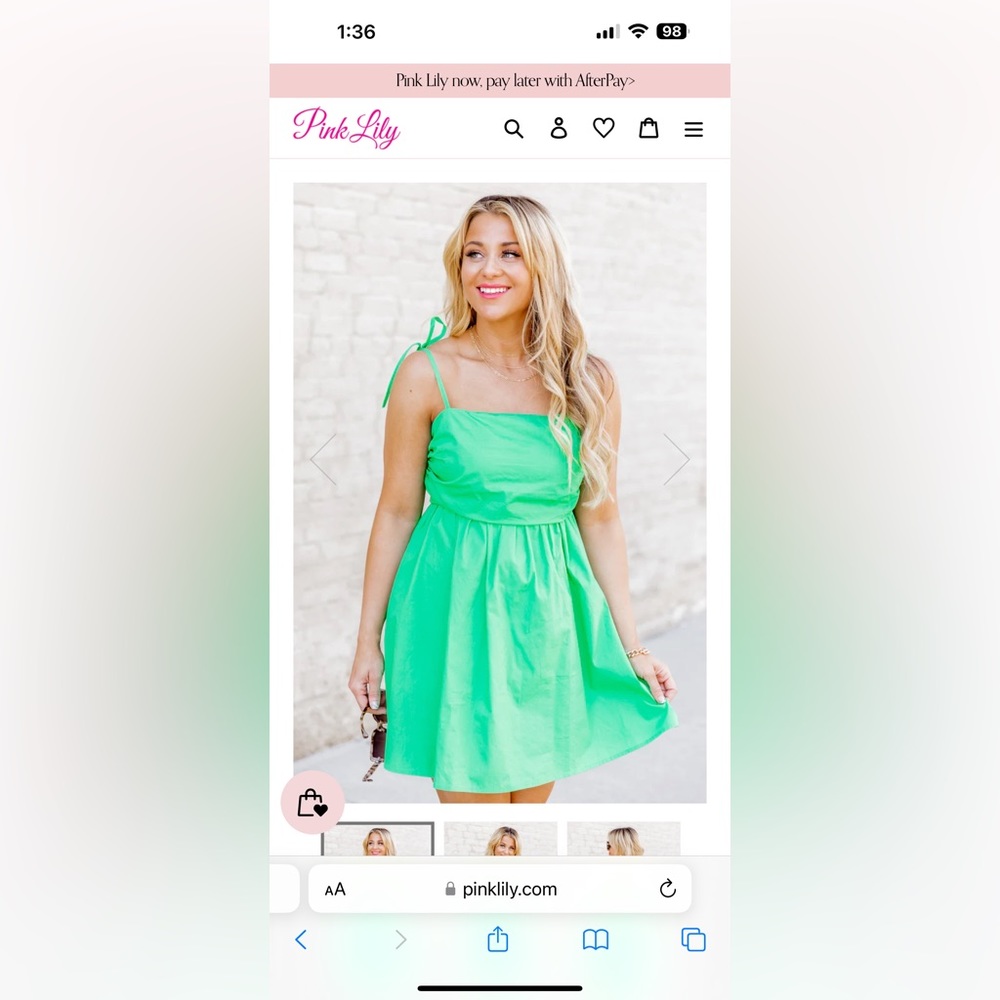 Pink Lily only desire kelly green XS mini dress